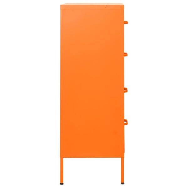 vidaXL Chest of Drawers Orange 80x35x101.5 cm Steel