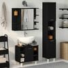 vidaXL Bathroom Furniture Set with Door 3 pcs Black 30 x 30 x 179.5 cm