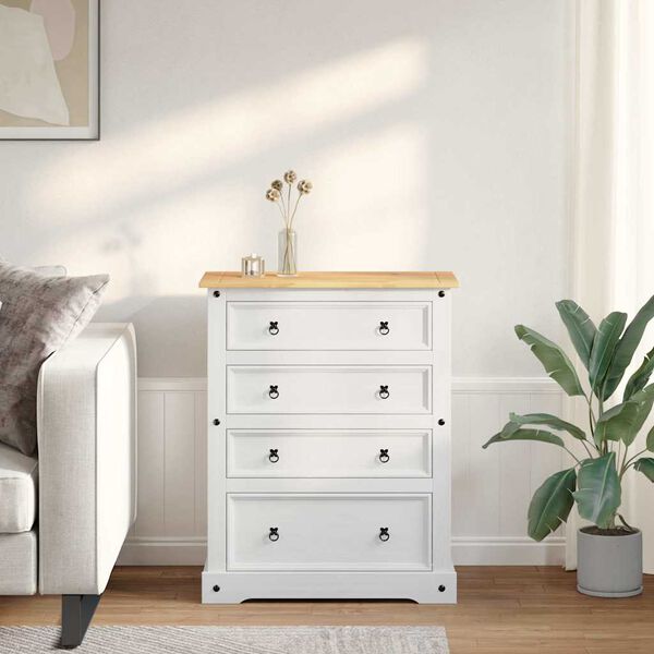 vidaXL Storage Chests White 92 x 48 x 114 cm Solid Pine Wood