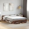 vidaXL Bed Frame with Drawers without Mattress Brown Oak 120x190 cm Small Double
