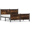 vidaXL Metal Bed Frame without Mattress Smoked Oak 140x190 cm