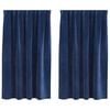 vidaXL Blackout Curtains 2 pcs Dark Blue 140 x 175 cm Velvet