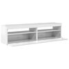 vidaXL TV Cabinets 2 pcs with LED Lights High Gloss White 75x35x40 cm