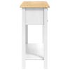 vidaXL End Table with Drawer White 114 x 34.5 x 73 cm Solid Pine Wood