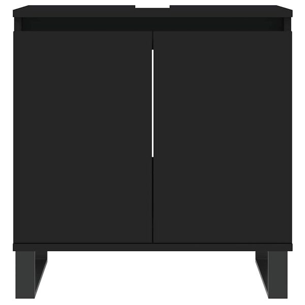 vidaXL Bathroom Cabinet Black 58x33x60 cm Engineered Wood