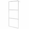 vidaXL Shower screens Silver 80 x 195 cm Glass and Aluminium