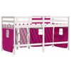 vidaXL Kids' Loft Bed with Curtains without Mattress Pink 80x200 cm
