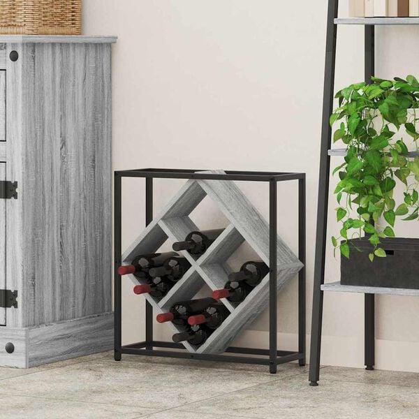 vidaXL Wine Rack Grey Sonoma 51 x 18 x 52.5 cm Engineered Wood
