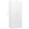 vidaXL Wardrobe High Gloss White 80x52x180 cm Engineered Wood
