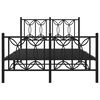 vidaXL Metal Bed Frame without Mattress with Footboard Black 120x190cm
