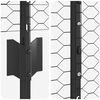 vidaXL Fence with Post Grey 1 x 25 m Steel