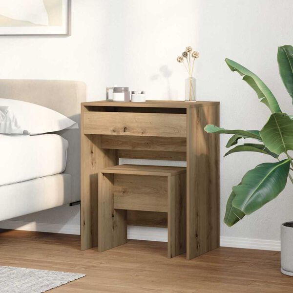 vidaXL Dressing Table Artisan oak 60 x 40 x 75 cm Engineered wood