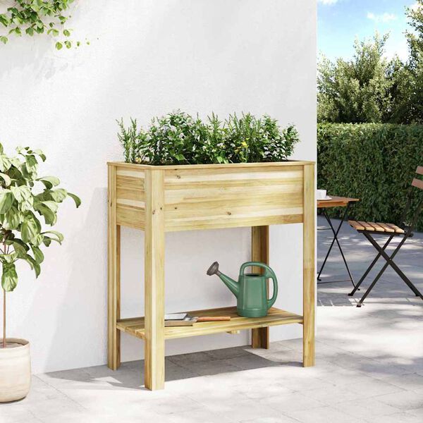 vidaXL High Planter Brown 85.5 x 46.5 x 96 cm Impregnated Pine Wood