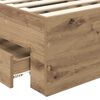 vidaXL Bed Frame with Drawer Artisan Oak 90 x 200 cm Engineered Wood