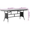 vidaXL Garden Table Black 170x80x74 cm Poly Rattan