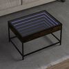 vidaXL Coffee Table with Infinity LED Smoked Oak 70x50x41 cm