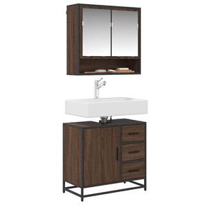 vidaXL Bathroom Sink Cabinet Brown Oak 65x33x60 cm Engineered Wood