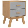 vidaXL Bedside Cabinet "OLDEN" Grey and Brown Solid Wood Pine