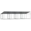 vidaXL Dog Cage with Roof and Doors Grey 8x2x2 m Galvanised Steel
