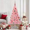 vidaXL Artificial Pre-lit Christmas Tree with 150 LEDs Pink 150 cm PVC