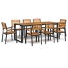 vidaXL 9 Piece Garden Dining Set Solid Wood Acacia and Metal