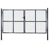 vidaXL Mesh Garden Gate Galvanised Steel 300x175 cm Grey