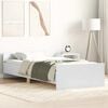 vidaXL Bed Frame without Mattress White 75x190 cm Small Single Engineered Wood