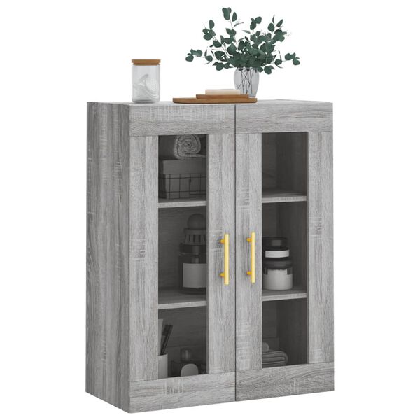 vidaXL Wall Mounted Cabinet Grey Sonoma 69.5x34x90 cm