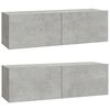 vidaXL Wall TV Cabinets 2 pcs Concrete Grey 100x30x30 cm Engineered Wood