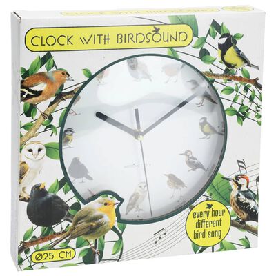 H&S Collection Wall Clock with Bird Sounds 25 cm