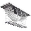 vidaXL Ceiling Lamp | White | Metal frame + crystal beads | Large