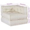 vidaXL Modular Sofa 4 pcs Cream Fabric