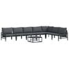 vidaXL Garden Sofa Set with Cushion 8 pcs Black Steel