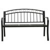 vidaXL Garden Bench with a Table 125 cm Steel Black