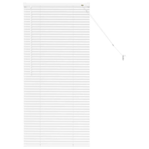 vidaXL Window Blind with Curtains Manual White Aluminium