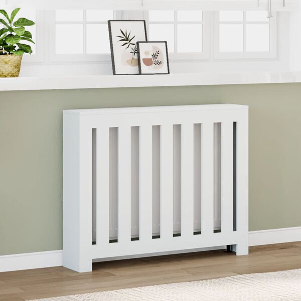 vidaXL Radiator Cover White 104x20x82 cm Engineered Wood