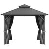 vidaXL Gazebo with Sidewalls&Double Roof 3x3 m Anthracite
