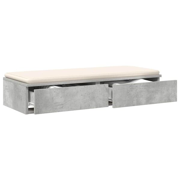 vidaXL Bed Drawers Concrete Grey 90 x 36.5 x 16.5 cm Engineered Wood