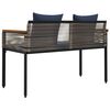 vidaXL Outdoor Bench Grey and Navy Blue 117 x 54 x 74.5 cm Poly Rattan