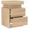 vidaXL Bedside Cabinets with LED Lights 2 pcs Sonoma Oak 35x39x55 cm