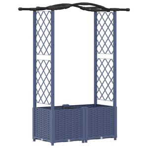 vidaXL Raised Bed with Trellis and Roof Grey 125 x 40 x 138 cm PP