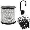 vidaXL Bungee Cords with Hooks 6 mm Black and White PP and Rubber