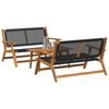 vidaXL Garden Chairs with Table 3 pcs Black 90 x 45 x 40 cm