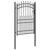 vidaXL Fence Gate with Spikes Grey 200 x 100 cm Powder-coated steel