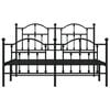 vidaXL Metal Bed Frame without Mattress with Footboard Black 140x200cm