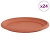 vidaXL Round Flower Tray 24 pcs Brick Red &Oslash; 27 x 2.5 cm Plastic