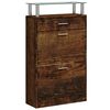 vidaXL Shoe Cabinet Smoked Oak 63x24x104 cm Engineered Wood
