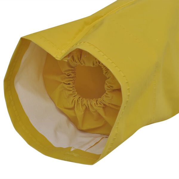 vidaXL Waterproof Heavy-duty Long Raincoat with Hood Yellow M