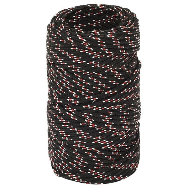 vidaXL Boat Rope Black 2 mm 100 m Polypropylene