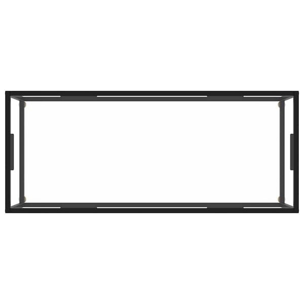 vidaXL Coffee Table Black with Tempered Glass 120x60x35 cm